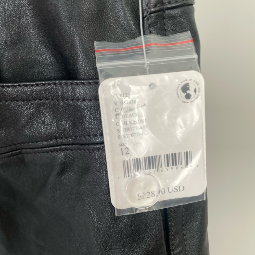 Free People We the Free Black Vegan Leather Pants 12 NWT with Disclaimer (Read) - Picture 7 of 7